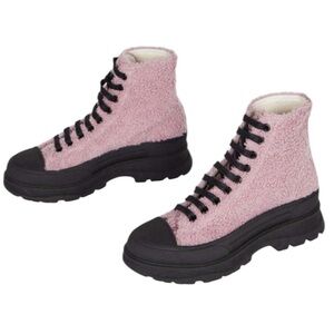 Intentionally Blank | Opening High Top Sherpa Lug Sole Sneaker in Lilac Size 10